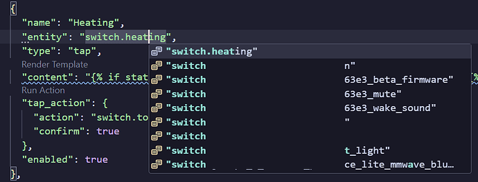 Entity name completion